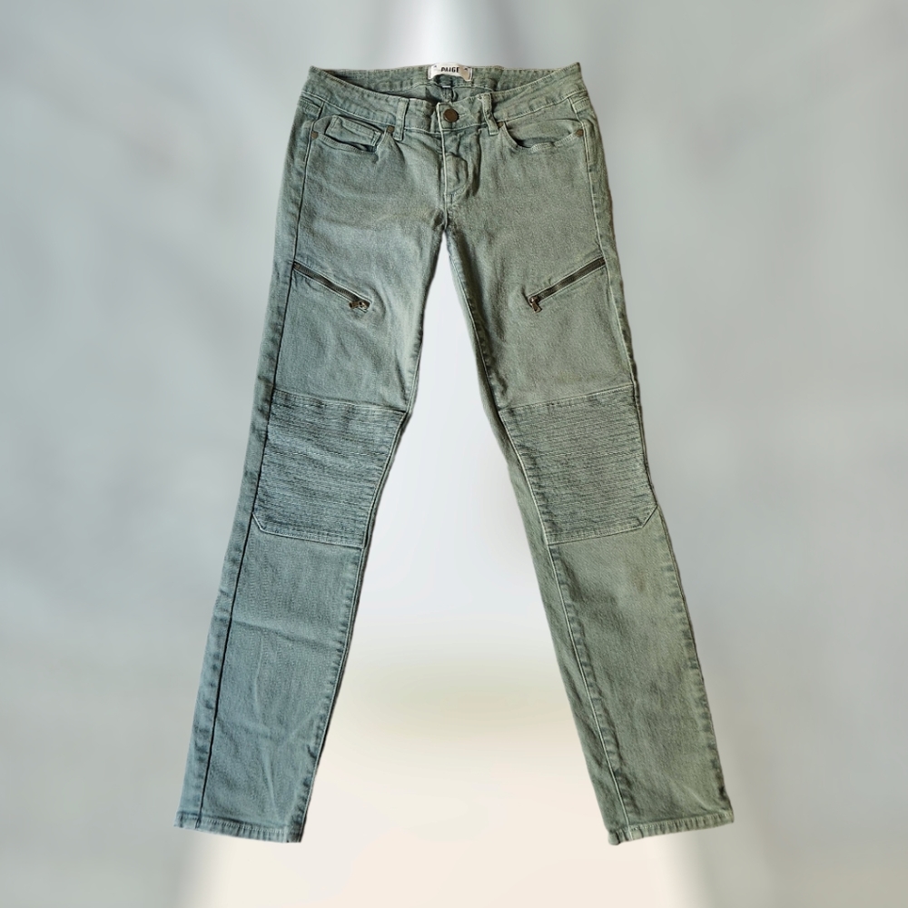 Paige Denim Moto Skinny Jeans Ankle Crop Size 27